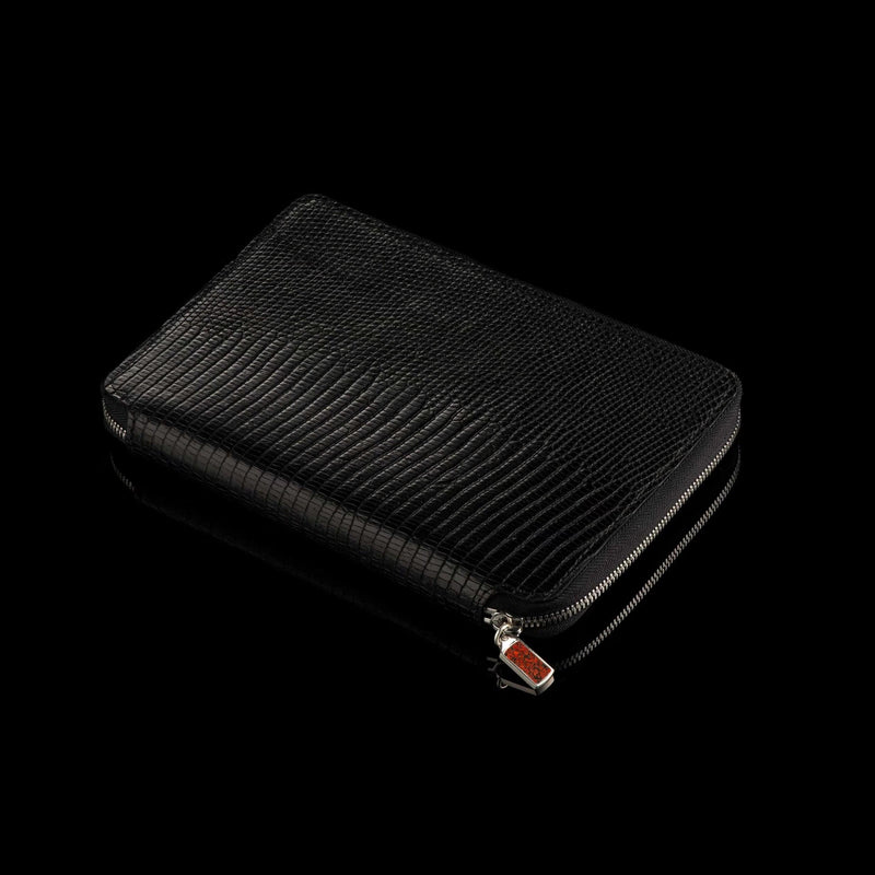 Luxury Midnight Lizard Leather Zipper Journal - ZNB-2022-William Henry-Renee Taylor Gallery