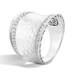 Classic Chain Diamond Pave Small Saddle Ring - RBP72712DI-John Hardy-Renee Taylor Gallery