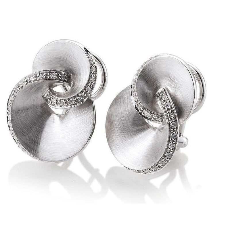 Sterling Silver White Sapphire Earrings - 02/85744-RH-Breuning-Renee Taylor Gallery