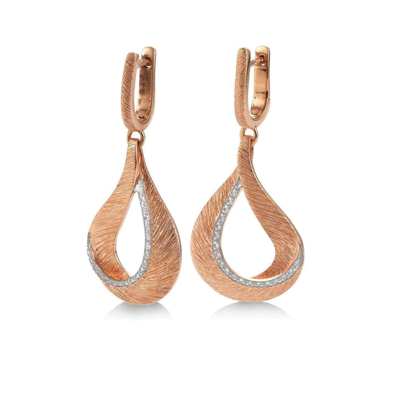 Rose Gold Plated Sterling Silver White Sapphire Earrings - 06/60814-R-Breuning-Renee Taylor Gallery