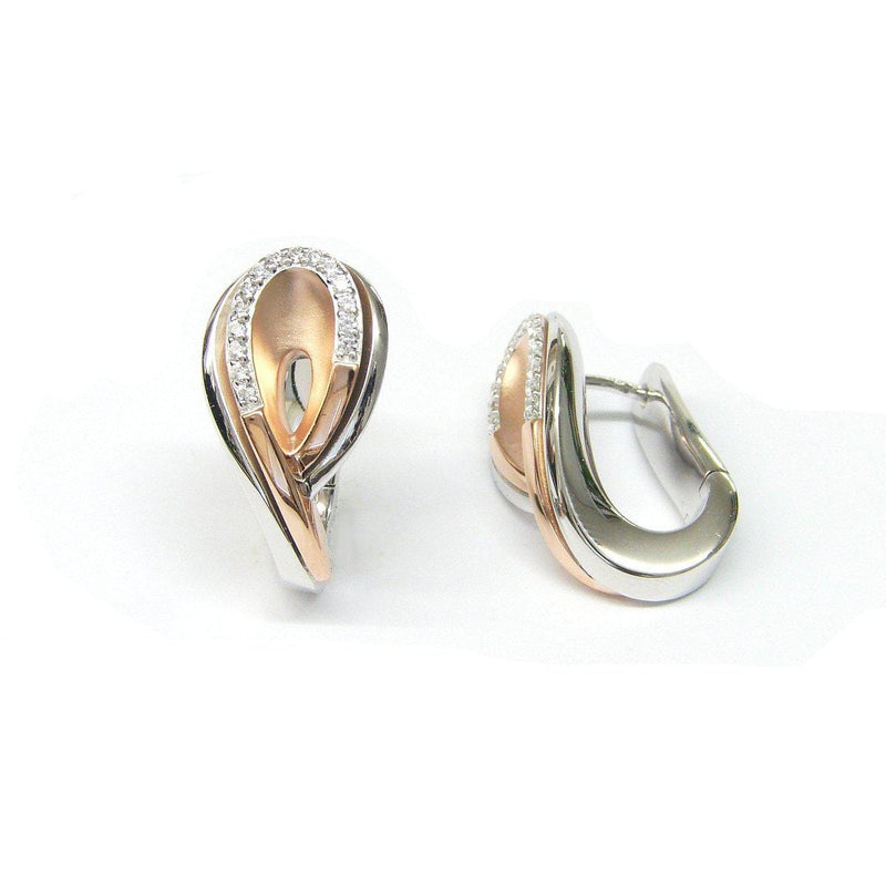 Rose Gold Plated Sterling Silver White Sapphire Earrings - 06/84806-Breuning-Renee Taylor Gallery