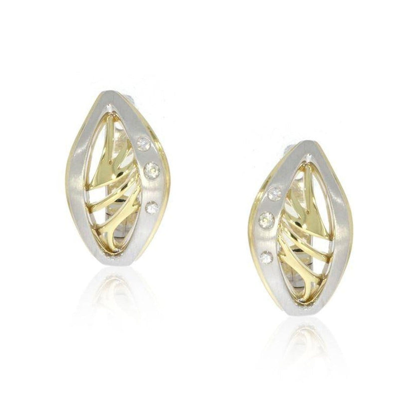 Yellow Gold & Rhodium Plated Sterling Silver White Sapphire Earrings - 06/60941-RH/Y-Breuning-Renee Taylor Gallery