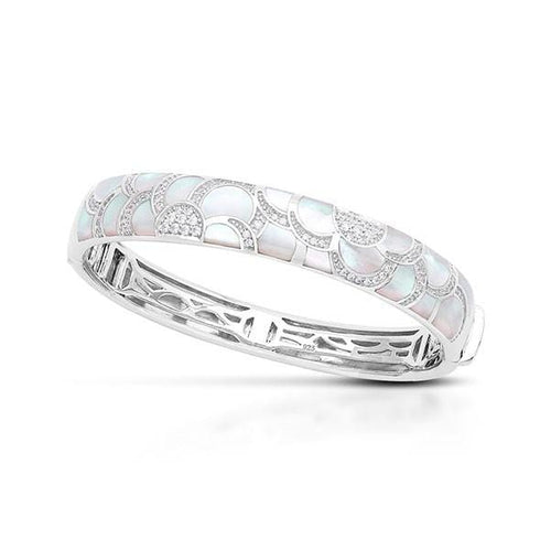 Adina White Mother-of-Pearl Bangle-Belle Etoile-Renee Taylor Gallery