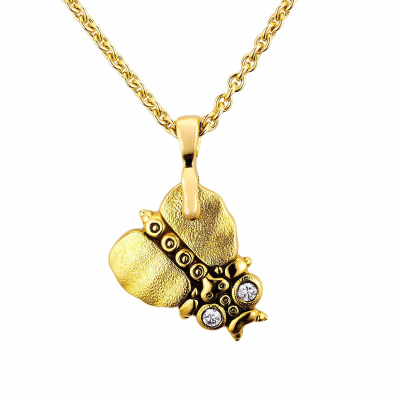 18K Entomology IV - Thoughtful Beetle Diamond Pendant - M-137D-Alex Sepkus-Renee Taylor Gallery