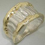 14K Gold & Crystalline Silver Blank Ring - 11316-Shelli Kahl-Renee Taylor Gallery