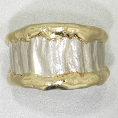 14K Gold & Crystalline Silver Blank Ring - 11316-Shelli Kahl-Renee Taylor Gallery