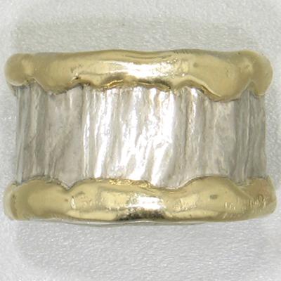 14K Gold & Crystalline Silver Blank Ring - 11316-Shelli Kahl-Renee Taylor Gallery