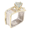 14K Gold & Crystalline Silver Aquamarine & Diamond Ring - 11335-Charles Duncan-Renee Taylor Gallery