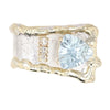 14K Gold & Crystalline Silver Aquamarine & Diamond Ring - 11335-Charles Duncan-Renee Taylor Gallery