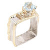 14K Gold & Crystalline Silver Aquamarine & Diamond Ring - 11340-Charles Duncan-Renee Taylor Gallery