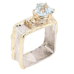 14K Gold & Crystalline Silver Aquamarine & Diamond Ring - 11340-Charles Duncan-Renee Taylor Gallery