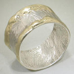 14K Gold & Crystalline Silver Blank Ring - 11601-Shelli Kahl-Renee Taylor Gallery