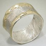 14K Gold & Crystalline Silver Blank Ring - 31955-Shelli Kahl-Renee Taylor Gallery