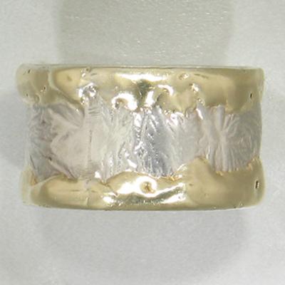 14K Gold & Crystalline Silver Blank Ring - 31955-Shelli Kahl-Renee Taylor Gallery