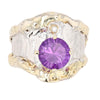 14K Gold & Crystalline Silver Diamond & Amethyst Ring - 11646-Shelli Kahl-Renee Taylor Gallery