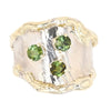 14K Gold & Crystalline Silver Green Tourmaline Ring - 11793-Shelli Kahl-Renee Taylor Gallery