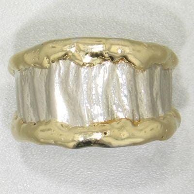 14K Gold & Crystalline Silver Blank Ring - 12159-Shelli Kahl-Renee Taylor Gallery