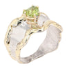 14K Gold & Crystalline Silver Peridot Ring - 12521-Shelli Kahl-Renee Taylor Gallery