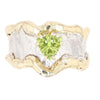 14K Gold & Crystalline Silver Peridot Ring - 12521-Shelli Kahl-Renee Taylor Gallery