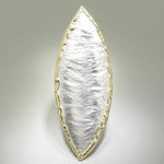 14K Gold & Crystalline Silver Leaf Blank Pendant - 12537-Shelli Kahl-Renee Taylor Gallery