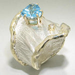 14K Gold & Crystalline Silver Topaz Ring - 12968-Shelli Kahl-Renee Taylor Gallery