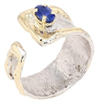 14K Gold & Crystalline Silver Sapphire Ring - 13467-Shelli Kahl-Renee Taylor Gallery