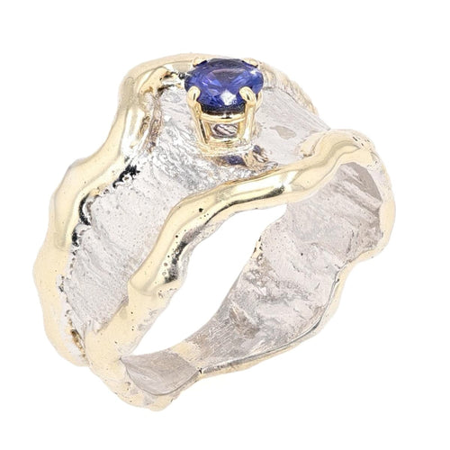 14K Gold & Crystalline Silver Purple Sapphire Ring - 13576-Shelli Kahl-Renee Taylor Gallery
