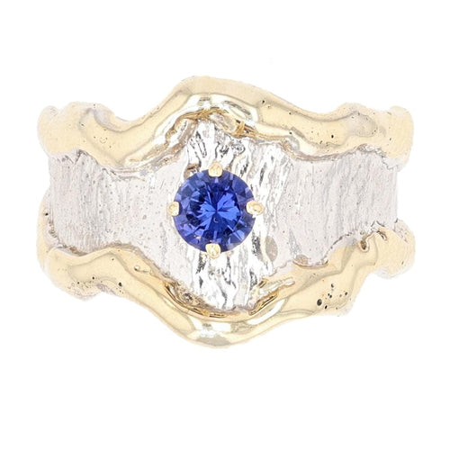 14K Gold & Crystalline Silver Purple Sapphire Ring - 13576-Shelli Kahl-Renee Taylor Gallery
