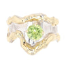 14K Gold & Crystalline Silver Peridot Ring - 13583-Shelli Kahl-Renee Taylor Gallery