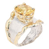 14K Gold & Crystalline Silver Citrine Ring - 13687-Shelli Kahl-Renee Taylor Gallery