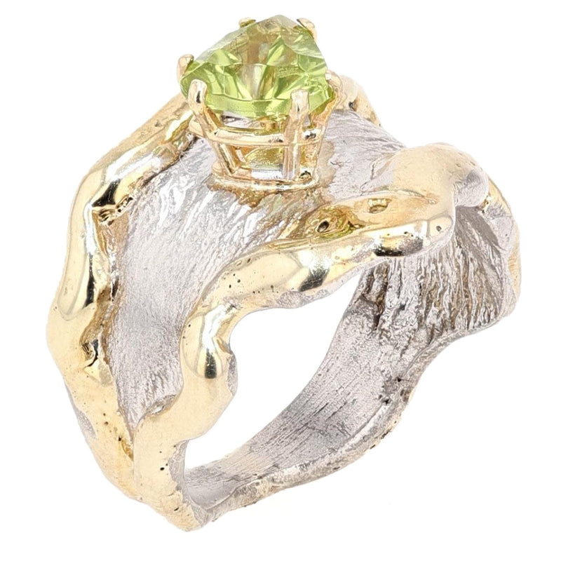 14K Gold & Crystalline Silver Peridot Ring - 13727-Shelli Kahl-Renee Taylor Gallery