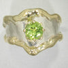 14K Gold & Crystalline Silver Peridot Ring - 14772-Shelli Kahl-Renee Taylor Gallery