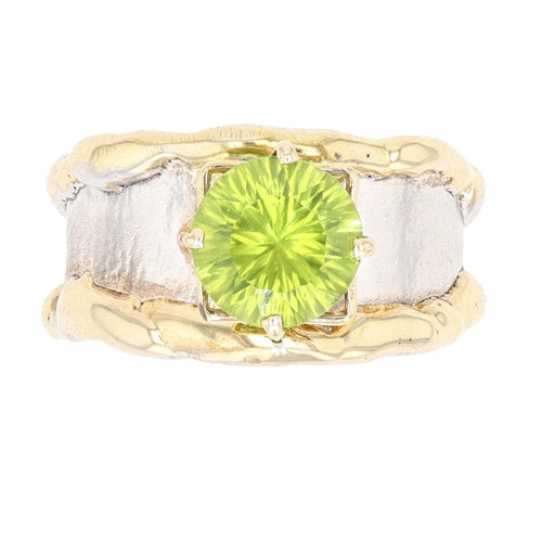 14K Gold & Crystalline Silver Peridot Ring - 14836-Shelli Kahl-Renee Taylor Gallery