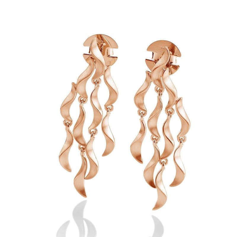 Rose Gold Plated Sterling Silver Red Earrings - 14/02624-R-Breuning-Renee Taylor Gallery