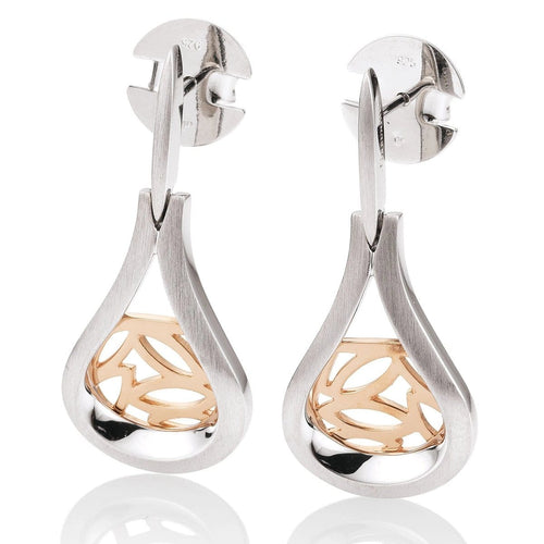 Rose Gold & Rhodium Plated Sterling Silver Earrings - 14/02643-RH/R-Breuning-Renee Taylor Gallery