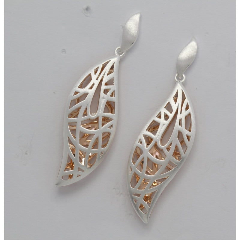 Rose Gold Plated Sterling Silver Earrings - 14/08250-Breuning-Renee Taylor Gallery