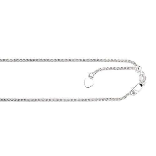 14K 22" Adjustable White Gold 1.33mm Popcorn Chain-Royal Chain-Renee Taylor Gallery