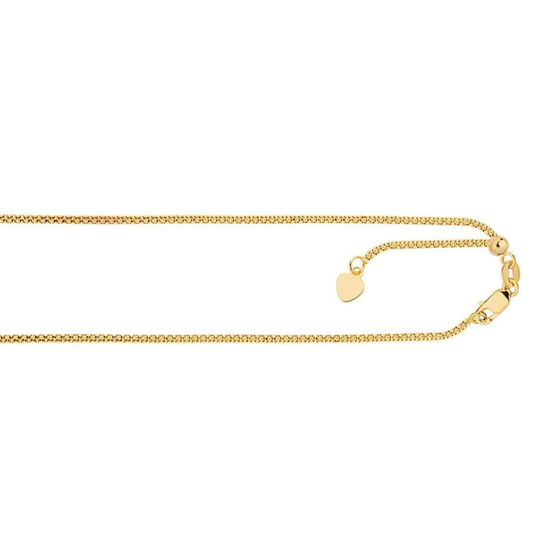 14K 22" Yellow Gold Adjustable 1.33mm Popcorn Chain-Royal Chain-Renee Taylor Gallery