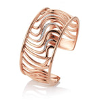 Rose Gold Plated Sterling Silver White Sapphire Cuff - 52/00292-Breuning-Renee Taylor Gallery