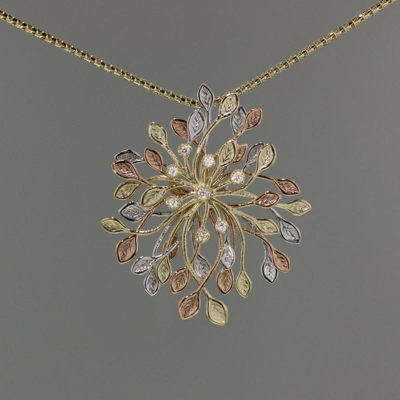 14k Yellow, White & Rose Gold Diamond Pendant - 899CD-RYW-Leon Israel Designs-Renee Taylor Gallery