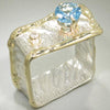 14K Gold & Crystalline Silver Diamond & Blue Topaz Ring - 15190-Shelli Kahl-Renee Taylor Gallery