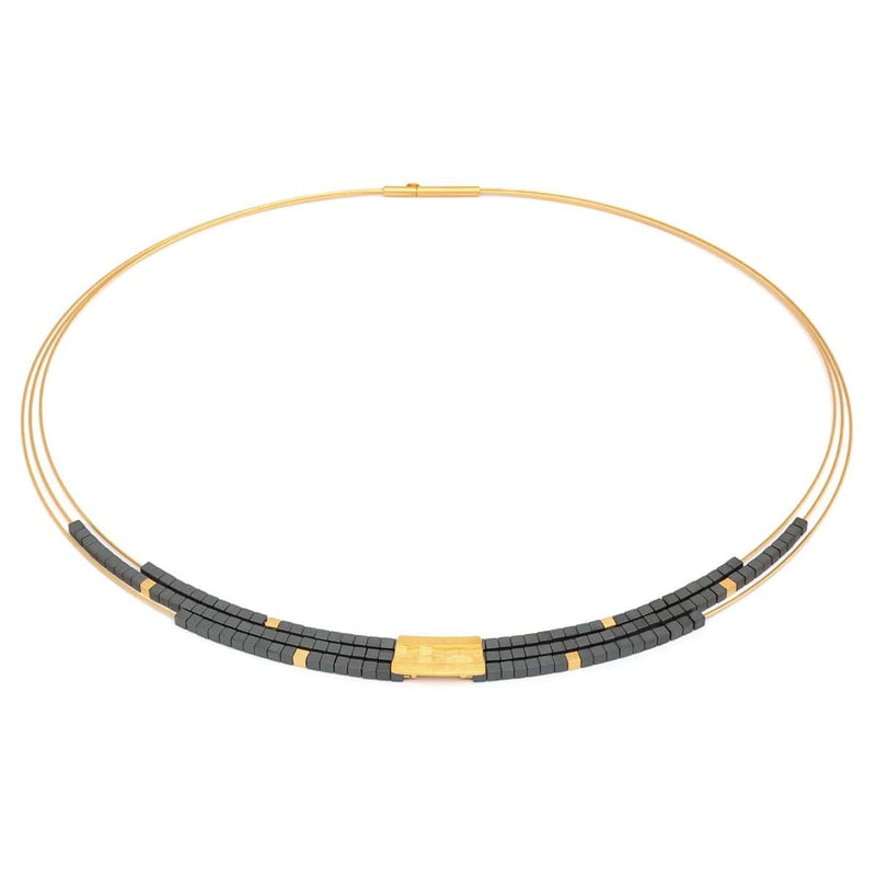Orfini Frosted Hematite Necklace - 85089276-Bernd Wolf-Renee Taylor Gallery