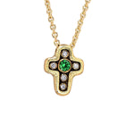 18K Cross Tsavorite & Diamond Pendant - M-1815 Tsavorite-Alex Sepkus-Renee Taylor Gallery