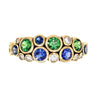 18K Blue Green Mix Sapphire Tsavorite & Diamond Ring - R-113-Alex Sepkus-Renee Taylor Gallery