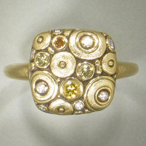 18K Soft Mosaic Natural Diamond Ring - R-130-Alex Sepkus-Renee Taylor Gallery