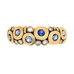 18K Candy Blue Mix Sapphire & Diamond Dome Ring - R-122S-Alex Sepkus-Renee Taylor Gallery