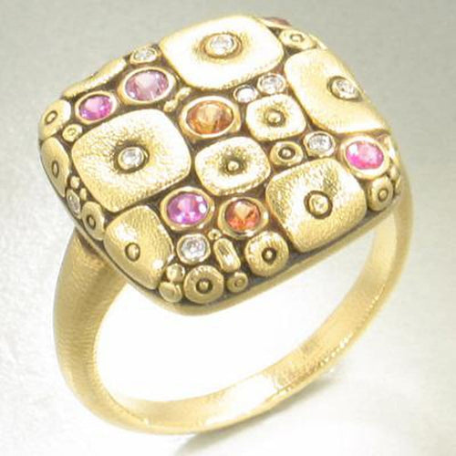 18K Soft Mosaic Sapphire & Diamond Ring - R-138S-Alex Sepkus-Renee Taylor Gallery