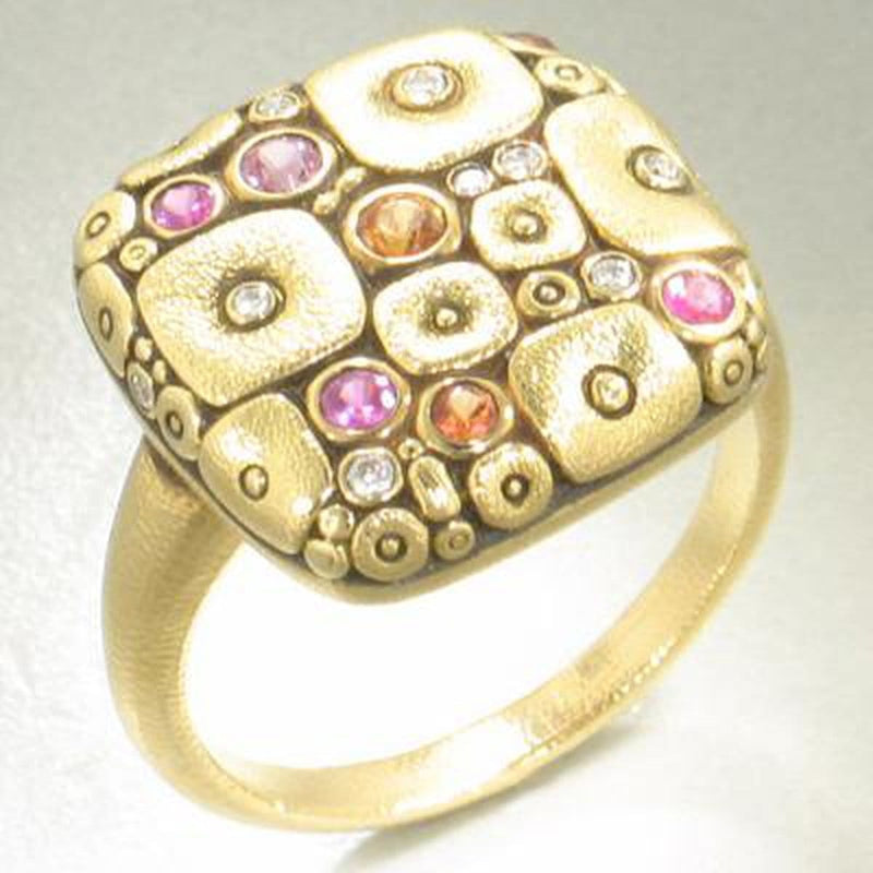 18K Soft Mosaic Sapphire & Diamond Ring - R-138S-Alex Sepkus-Renee Taylor Gallery