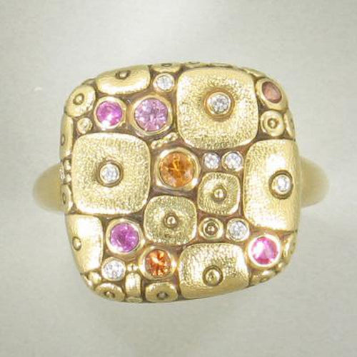 18K Soft Mosaic Sapphire & Diamond Ring - R-138S-Alex Sepkus-Renee Taylor Gallery