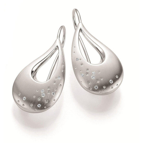 Sterling Silver Diamond Earrings - 11/82625-Breuning-Renee Taylor Gallery
